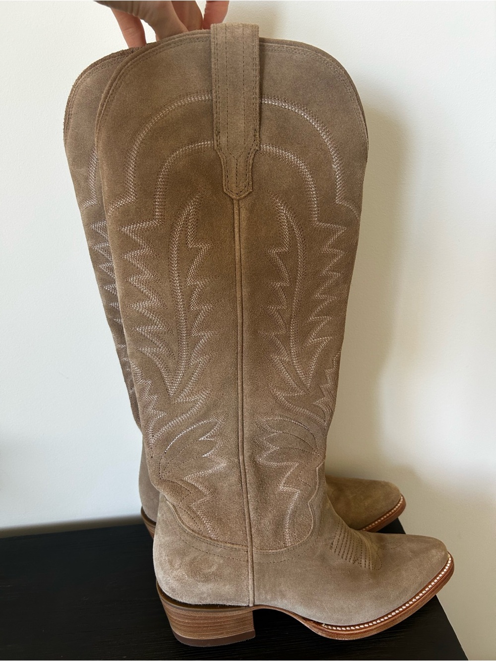 Tecova Abby Driftwood Suede Western Boots - Picture 6 of 11